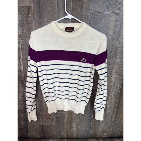 Vintage Jordache Sweater Small‎ Short Crop Pleated Puff Sleeve Striped - Picture 1 of 8
